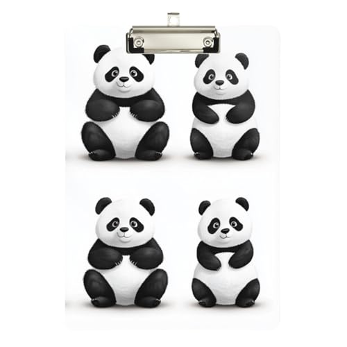 Foiosoh Sweet Panda Papier-Klemmbrett, Standard-Loch, für Fußball-Softball-Trainer, Größe 22,9 x 30,5 cm, Weiß von Foiosoh