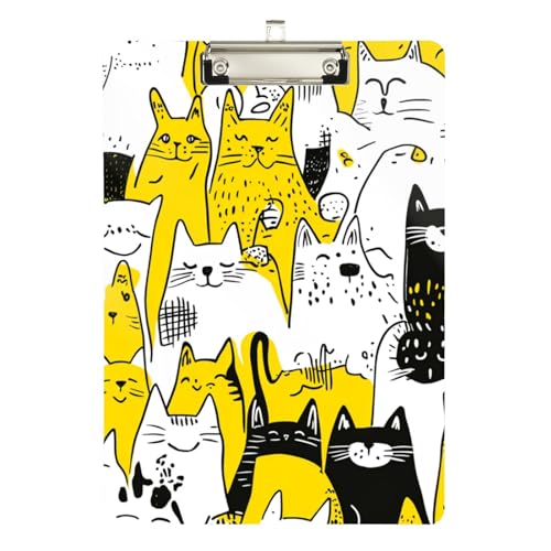 Foiosoh Sweet Siamesecats Gelbes Klemmbrett für die Krankenpflege, Hartfaserplatte für das erste Jahr, Lehrer, Größe 22,9 x 30,5 cm von Foiosoh