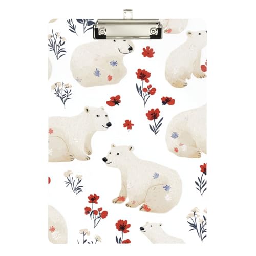 Foiosoh Weißes Klemmbrett für Klassenzimmer, Motiv: Eisbär, für Trainer, medizinisches Klassenzimmer, Größe 22,9 x 30,5 cm Foiosoh Weißes Klemmbrett für Klassenzimmer, Motiv: Eisbär, für Trainer, medizinisches Klassenzimmer, Größe 22,9 x 30,5 cm von Foiosoh