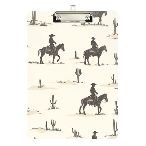 Foiosoh Western Cowboy und Kaktus Klemmbrett Doktor Standard Loch für Lehrer Must Haves für Klassenzimmer Grundschule Größe 22,9 x 30,5 cm von Foiosoh