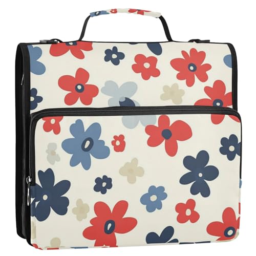 Kleines Ringbuch mit 3 Ringen, mit extra Taschen und Gurt, leicht zu transportieren, für Dokumente, Akten, Aufbewahrung, für die Schule, Rot Kleines Ringbuch mit 3 Ringen, mit extra Taschen und Gurt, leicht zu transportieren, für Dokumente, Akten, Aufbewahrung, für die Schule, Rot von Foiosoh