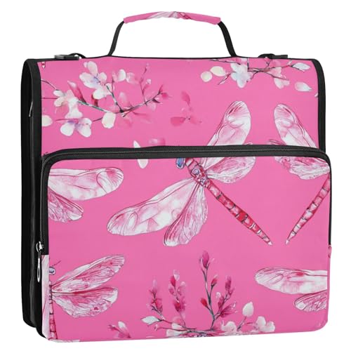 Niedliche Libelle Hot Peach 3,8 cm 3 Ringe Büroordner Organizer mit Gurt inklusive Reißverschlusstasche Dokumentenmappe Organizer geeignet für Mittelschule Niedliche Libelle Hot Peach 3,8 cm 3 Ringe Büroordner Organizer mit Gurt inklusive Reißverschlusstasche Dokumentenmappe Organizer geeignet für Mittelschule von Foiosoh