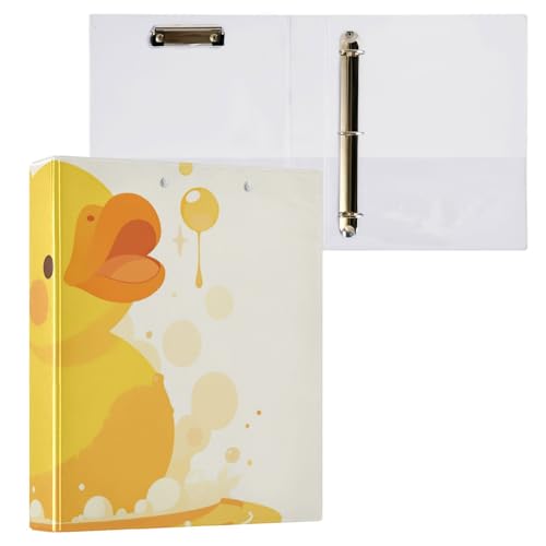 Notizbuchordner mit 3 Ringen, 3,8 cm, mit Klemmbrett, 1/2er-Pack für Briefgröße (27,9 x 21,6 cm), 200 Blatt, Entenschwimmmuster von Foiosoh