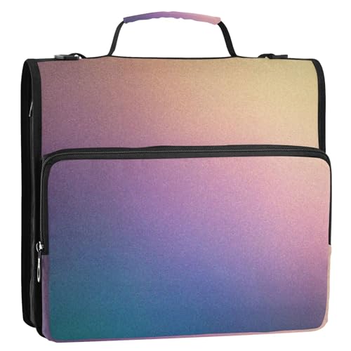 Ordner mit 3 Ringen, Reißverschluss, Schultergurt und Griff, mehrere Taschen, Dokumentenmappe, Organizer für Büro, Schule, Gelb / Violett Ordner mit 3 Ringen, Reißverschluss, Schultergurt und Griff, mehrere Taschen, Dokumentenmappe, Organizer für Büro, Schule, Gelb / Violett von Foiosoh