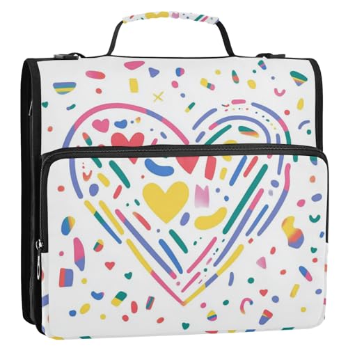 Rainbow Line Aktenordner mit 3 Ringen, stabiler Reißverschluss, mit Schultergurt und Griff, wasserdicht, Dokumentenordner, Organizer für Büro, Schule Rainbow Line Aktenordner mit 3 Ringen, stabiler Reißverschluss, mit Schultergurt und Griff, wasserdicht, Dokumentenordner, Organizer für Büro, Schule von Foiosoh
