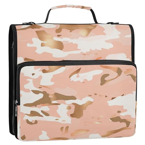 Ringbuch-Organizer mit 3 Ringen, wasserdicht, 3,8 cm, Camouflage, Roségold, für Mittelschüler Ringbuch-Organizer mit 3 Ringen, wasserdicht, 3,8 cm, Camouflage, Roségold, für Mittelschüler von Foiosoh