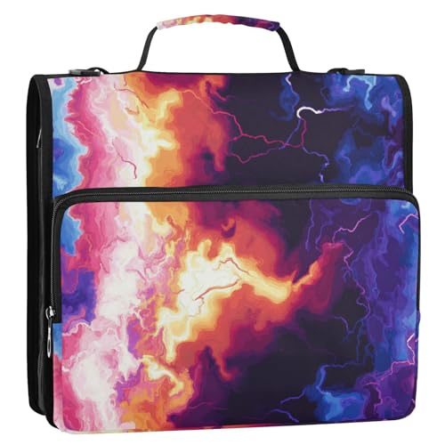 Ringbuch mit 3 Ringen, Reißverschluss, Griff und abnehmbarem Schultergurt, mehrere Taschen, Portfolio-Ordner für Büro, Schule Ringbuch mit 3 Ringen, Reißverschluss, Griff und abnehmbarem Schultergurt, mehrere Taschen, Portfolio-Ordner für Büro, Schule von Foiosoh