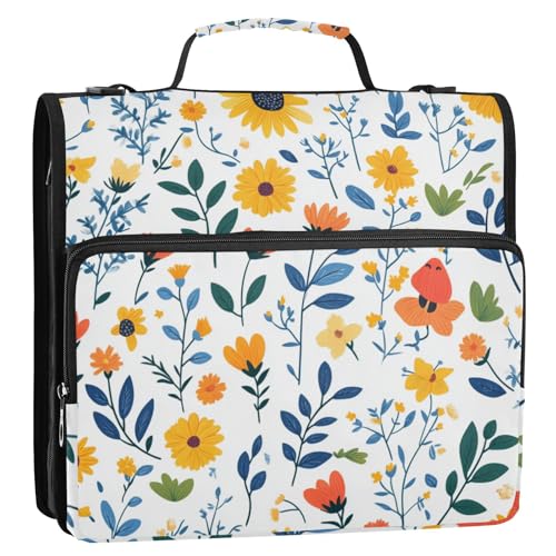 Ringbuch mit 3 Ringen, Reißverschluss, mit Griff, mehrere Taschen, Portfolio-Organizer für die Mittelschule, Weiß Ringbuch mit 3 Ringen, Reißverschluss, mit Griff, mehrere Taschen, Portfolio-Organizer für die Mittelschule, Weiß von Foiosoh