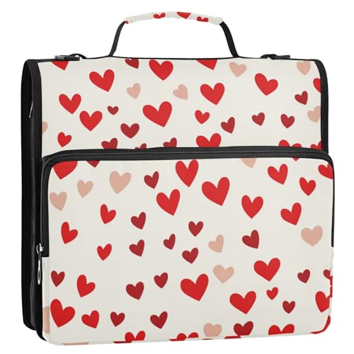 Ringbuch mit 3 Ringen, mit extra Taschen und Schultergurt, Rot, für Schulbedarf, Organizer für die Schule Ringbuch mit 3 Ringen, mit extra Taschen und Schultergurt, Rot, für Schulbedarf, Organizer für die Schule von Foiosoh
