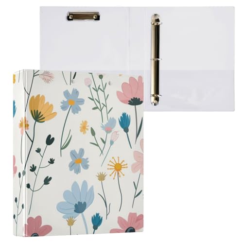 Ringbücher mit 3 Ringen, 3,8 cm, mit Taschen, 1/2er-Pack, Schulbedarf, Ordner, 200 Blatt, niedliche Frühlingsblaue Blumen Ringbücher mit 3 Ringen, 3,8 cm, mit Taschen, 1/2er-Pack, Schulbedarf, Ordner, 200 Blatt, niedliche Frühlingsblaue Blumen von Foiosoh