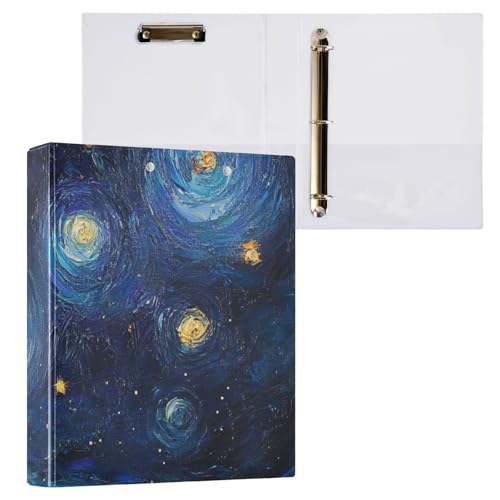 Ringbücher mit Klemmbrett, 3,8 cm, 200 Blatt, Sternenhimmel, Dunkelblau von Foiosoh