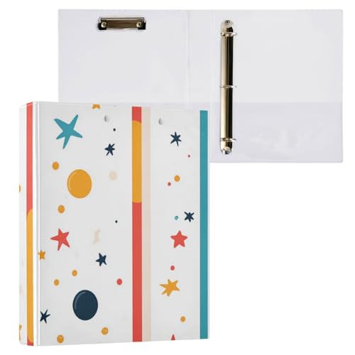 Runde Ringbücher 1,5 cm Notizbuchordner mit Tascheneinband, 1/2 Stück Collegebinder für Studenten, 200 Blatt Stern und Kreise Runde Ringbücher 1,5 cm Notizbuchordner mit Tascheneinband, 1/2 Stück Collegebinder für Studenten, 200 Blatt Stern und Kreise von Foiosoh