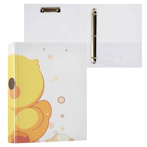 Runde Ringbücher mit Klemmbrett, 2,5 cm und 1,27 cm, 1/2 Packungen für Briefgröße (27,9 x 21,6 cm), Hardcover, Entenmuster, niedliches Muster von Foiosoh