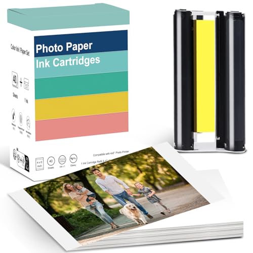Foiset Amber M100/M200 Fotopapier, 40 Blätter (für DHP512/DHP513 Drucker) + 1 Tintennachfüllung + Sublimationspapier - wasserdicht, verblassen, antioxidativ von Foiset