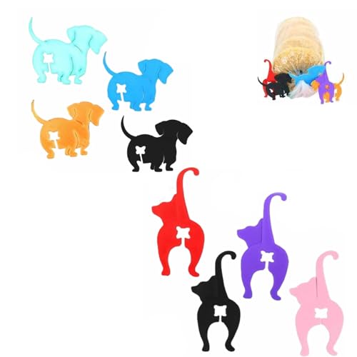Katzen -But -Brot -Clip, Katzenbrotbeutelkrawatte, wiederverwendbare Lebensmittelbeutelklammern, 3D -gedruckte wiederverwendbare Hundekatze Brotbeutel Clips, Haustierkolben Humor (A+B) von Fokayo