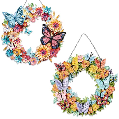 Fokenzary Diamond Art Kits für Erwachsene 5D Diamond Painting Anhänger Kit Schmetterling Girlande DIY Special Gem Painting Hanging Sign Fokenzary Diamond Art Kits für Erwachsene 5D Diamond Painting Anhänger Kit Schmetterling Girlande DIY Special Gem Painting Hanging Sign von Fokenzary