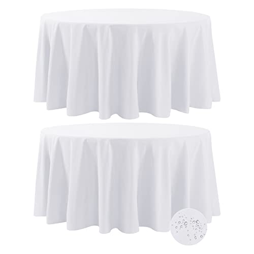 Fokitut Wasserdichte runde Tischdecke, 330 cm, schmutzabweisend und knitterfrei, Polyester-Tischdecke, Stoff-Tischdecke für Küche, Esszimmer, Hochzeit, Party, Urlaub, Abendessen, Weiß, 2 Stück Fokitut Wasserdichte runde Tischdecke, 330 cm, schmutzabweisend und knitterfrei, Polyester-Tischdecke, Stoff-Tischdecke für Küche, Esszimmer, Hochzeit, Party, Urlaub, Abendessen, Weiß, 2 Stück von Fokitut