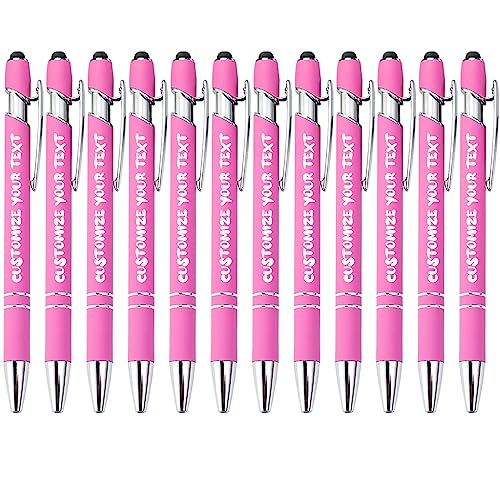 FolHaoth Kundenspezifische Stifte Kugelschreiber mit Stylus Name Zeichen Logo graviert Geschenk für Weihnachten, Hochzeit, Business, Abschluss 12 Stück, schwarze Tinte FolHaoth Kundenspezifische Stifte Kugelschreiber mit Stylus Name Zeichen Logo graviert Geschenk für Weihnachten, Hochzeit, Business, Abschluss 12 Stück, schwarze Tinte von FolHaoth