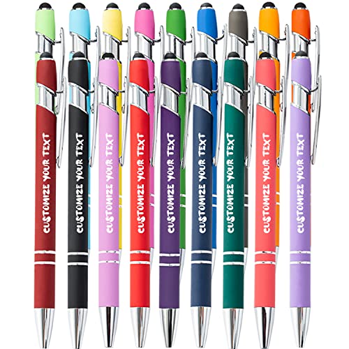 FolHaoth Kundenspezifische Stifte Kugelschreiber mit Stylus Name Zeichen Logo graviert Geschenk für Weihnachten, Hochzeit, Business, Abschluss 12 Stück, schwarze Tinte FolHaoth Kundenspezifische Stifte Kugelschreiber mit Stylus Name Zeichen Logo graviert Geschenk für Weihnachten, Hochzeit, Business, Abschluss 12 Stück, schwarze Tinte von FolHaoth
