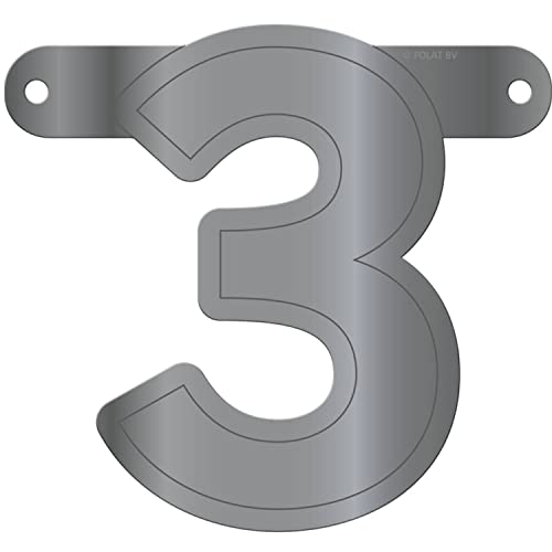 Folat 50294 Banner Letter 3::Metallic Silver von Folat B.V.