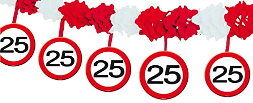1 GIRLANDE , PAPIER L: 4 m MOTIV SCHILD 25. Geburtstag von Folat