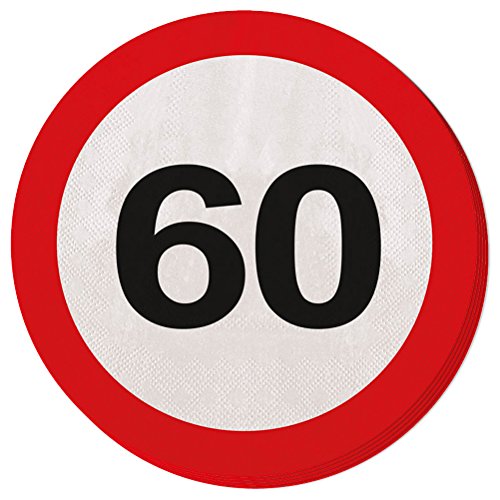 20 SERVIETTEN MOTIV VERKEHRSZEICHEN 60.GEBURTSTAG D:15,5 cm 20 SERVIETTEN MOTIV VERKEHRSZEICHEN 60.GEBURTSTAG D:15,5 cm von Folat