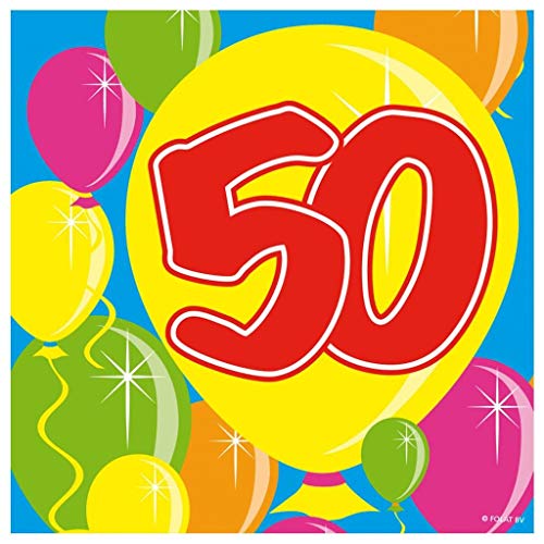 Folat Servietten 50. Geburtstag Party-Deko 20 Stück bunt 25x25cm Einhe Folat Servietten 50. Geburtstag Party-Deko 20 Stück bunt 25x25cm Einhe von Folat