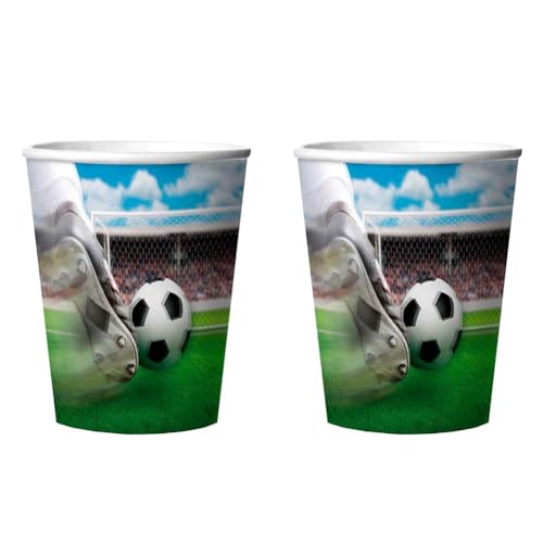 3D-Effekt Plastikbecher "Fußball" 8er Pack von Folat