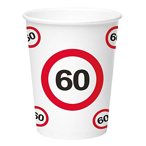 60. Geburtstag Verkehrsschild 8 Becher von Folat