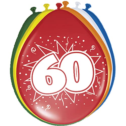 Folat 8260 8 Luftballons Zahl 60 Geburtstag bunt von Folat