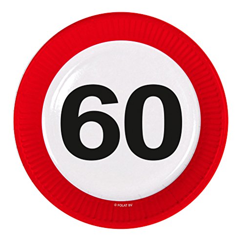 8 PAPPTELLER MOTIV SCHILD MIT DER ZAHL 60. Geburtstag D: 23cm 8 PAPPTELLER MOTIV SCHILD MIT DER ZAHL 60. Geburtstag D: 23cm von Folat