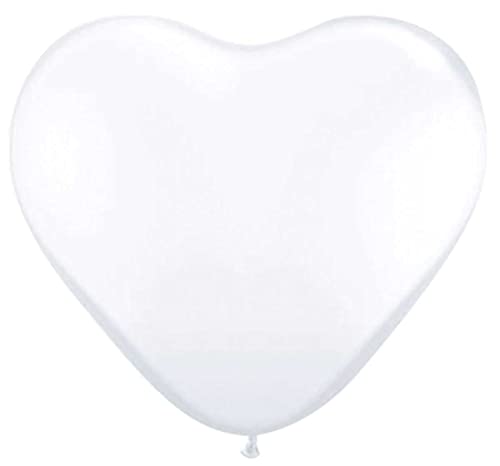 Ballon Herz, weiss,30 cm, 8 Stück von Otto Simon