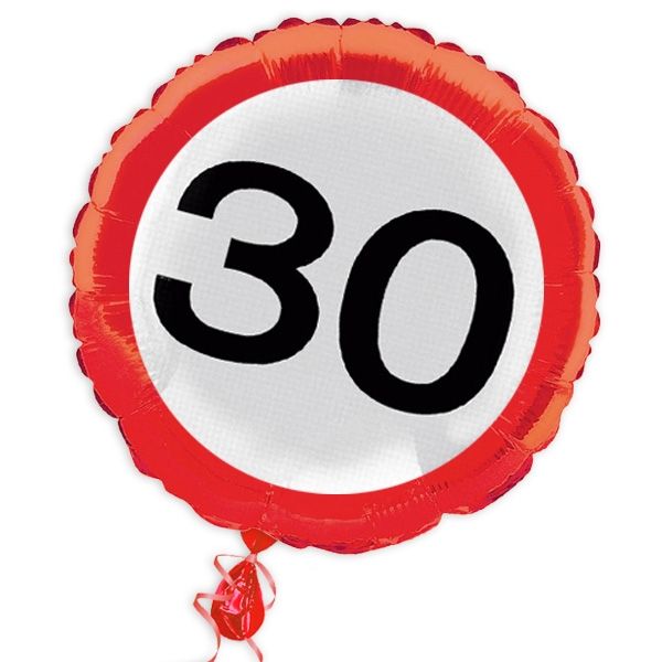 Ballon "Verkehrsschild" zum 30. Geburtstag Ballon "Verkehrsschild" zum 30. Geburtstag