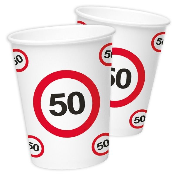 Becher "Verkehrsschild" zum 50. Geburtstag, 8er Pack Becher "Verkehrsschild" zum 50. Geburtstag, 8er Pack von Folat