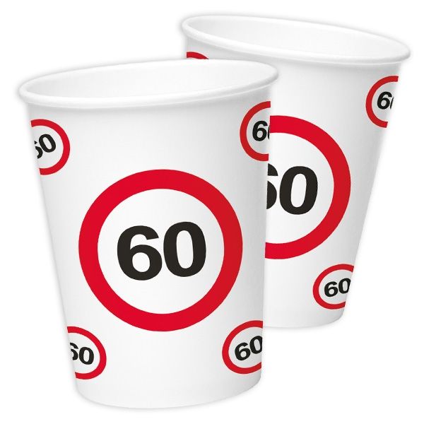 Becher "Verkehrsschild" zum 60. Geburtstag, 8er Pack Becher "Verkehrsschild" zum 60. Geburtstag, 8er Pack von Folat