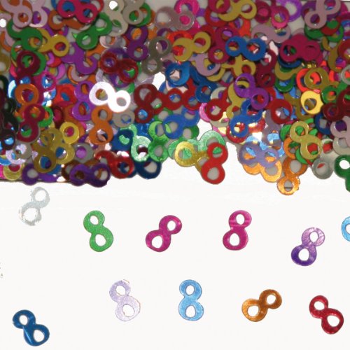 Bunt glitzerndes Konfetti mit Geburtstagszahl: 8 // Tüte mit 15g (ca. 1000 einzelne Konfetti's) // Deko Tischdeko Jubiläum Zahlenkonfetti Metallkonfetti Streukonfetti achter Geburtstag Birthday Kinder Kindergeburtstag von Folat