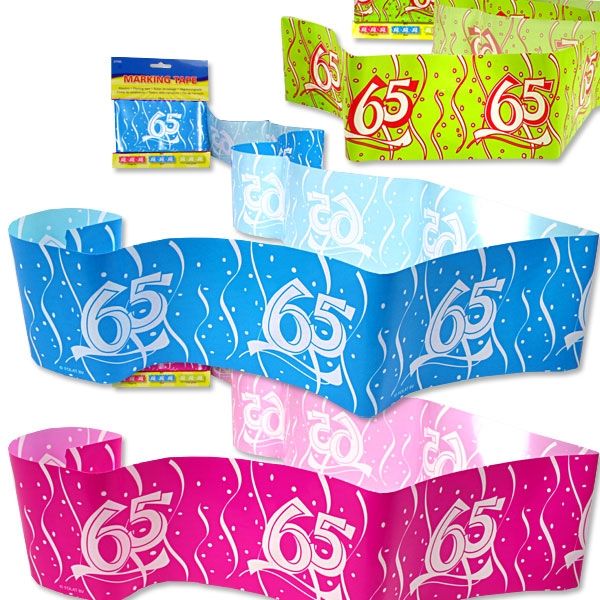 Deko-Absperrband zum 65. Geburtstag, 15m x7,5cm Deko-Absperrband zum 65. Geburtstag, 15m x7,5cm