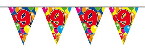Folat 04539 9. Geburtstag Wimpelkette mit Balloons-bunt-10 m, bunt Folat 04539 9. Geburtstag Wimpelkette mit Balloons-bunt-10 m, bunt von Folat