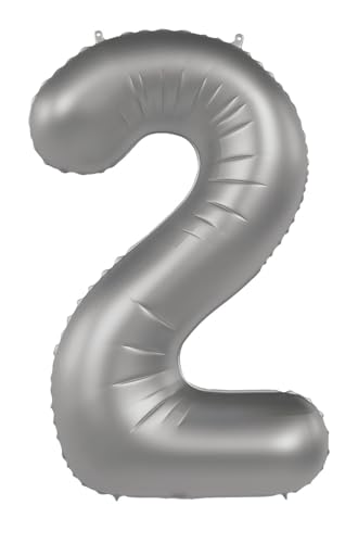 Folat 10472 Zahlen Luftballon Silber Folienballon Zahl 2 - Moonlight Silver - Satin Gloss - 86 cm - Party Deko Ballon für Kinder Geburtstag Jubiläum, zum Befüllen mit Helium geeignet Folat 10472 Zahlen Luftballon Silber Folienballon Zahl 2 - Moonlight Silver - Satin Gloss - 86 cm - Party Deko Ballon für Kinder Geburtstag Jubiläum, zum Befüllen mit Helium geeignet von Folat