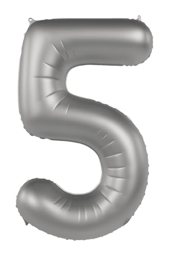 Folat 10475 Zahlen Luftballon Silber Folienballon Zahl 5 - Moonlight Silver - Satin Gloss - 86 cm - Party Deko Ballon für Kinder Geburtstag Jubiläum, zum Befüllen mit Helium geeignet Folat 10475 Zahlen Luftballon Silber Folienballon Zahl 5 - Moonlight Silver - Satin Gloss - 86 cm - Party Deko Ballon für Kinder Geburtstag Jubiläum, zum Befüllen mit Helium geeignet von Folat