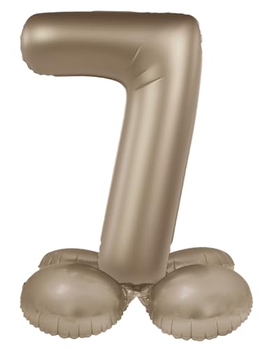 Folat 10527 Luftballon-Stehender Folienballon Zahl 7-Starlight Gold-Satin Gloss-72 cm-Party Deko Ballon für Kinder Geburtstag Jubiläum, kein Helium erforderlich, 72 cm Folat 10527 Luftballon-Stehender Folienballon Zahl 7-Starlight Gold-Satin Gloss-72 cm-Party Deko Ballon für Kinder Geburtstag Jubiläum, kein Helium erforderlich, 72 cm von Folat