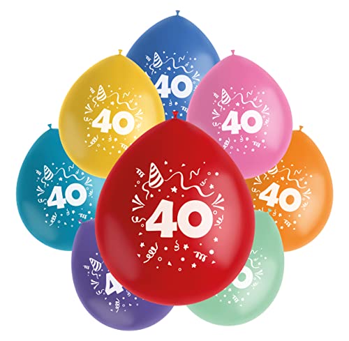 Folat 18440 Luftballons Color Pop 40 Jahre, Mehrere Farben, one size von Folat