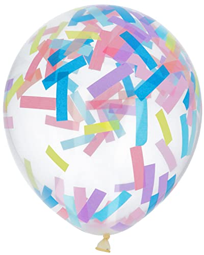 Folat 18613 Ballons mit Konfetti Candy Pastell 30cm-4 Stück, Mehrfarbig, Medium von Folat