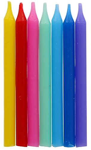 Folat 18796 Kerzen Color Pop Mehrfarbig 6cm-24 Stück, No Zahl von Folat