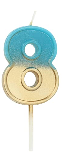 Folat 18868 Kerze Retro Ziffer/Zahl 8 Blau, Blue Folat 18868 Kerze Retro Ziffer/Zahl 8 Blau, Blue von Folat