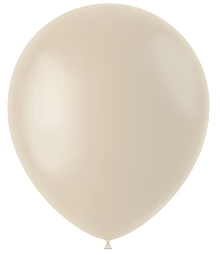 Folat 19638 Luftballons Creamy Latte 33cm 13 Zoll 50 Stück-Kaffee Braun Aprikose Latex Ballons Helium für Geburtstag, Hochzeit, Babyparty, Safari, Dschungel Party Deko, Beige von Folat