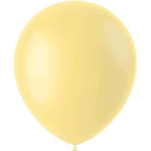 Folat 19641 - Latex Luftballons Oval - hellgelb matt - 33cm - 100 Stk. von Folat