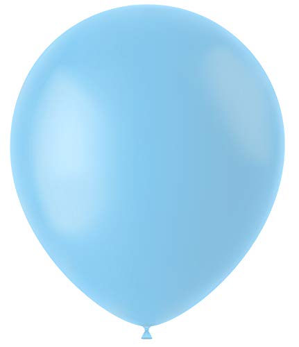 Folat 19651 - Latex Luftballons Oval - hellblau matt - 33cm - 100 Stk. von Folat
