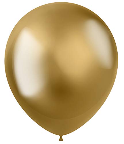 Folat 19826 - Latex Luftballons Oval - gold intense - 33cm - 50 Stk. von Folat