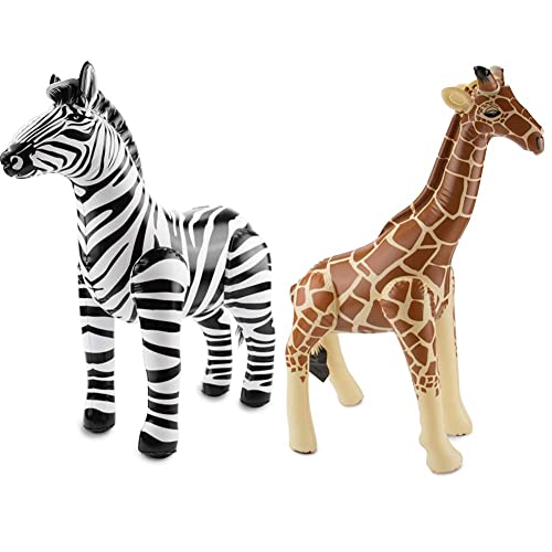 Folat 20272 Aufblasbare Giraffe Gelb, keine, Einheitsgröße & 20273 Aufblasbares Zebra Schwarz-Weiβ, keine, Einheitsgröße Folat 20272 Aufblasbare Giraffe Gelb, keine, Einheitsgröße & 20273 Aufblasbares Zebra Schwarz-Weiβ, keine, Einheitsgröße von Folat